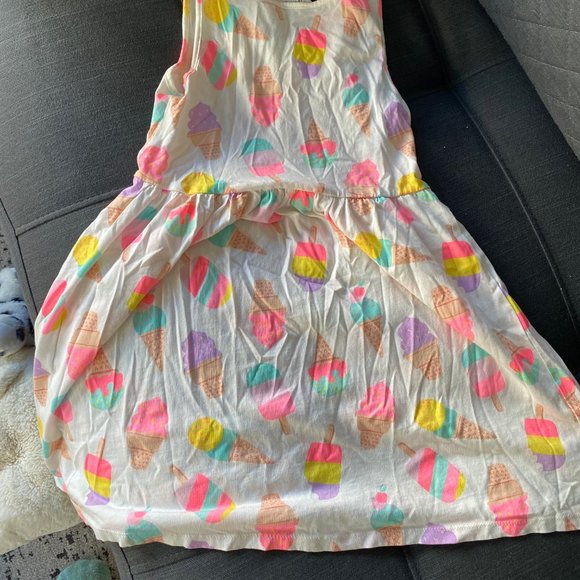 H&M Girls White Dress with Neon Ice Cream Cones Size 6-8 - Picture 4 of 4